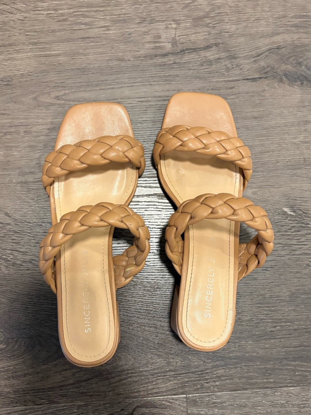 Tan Braided Slide Sandals - Women's